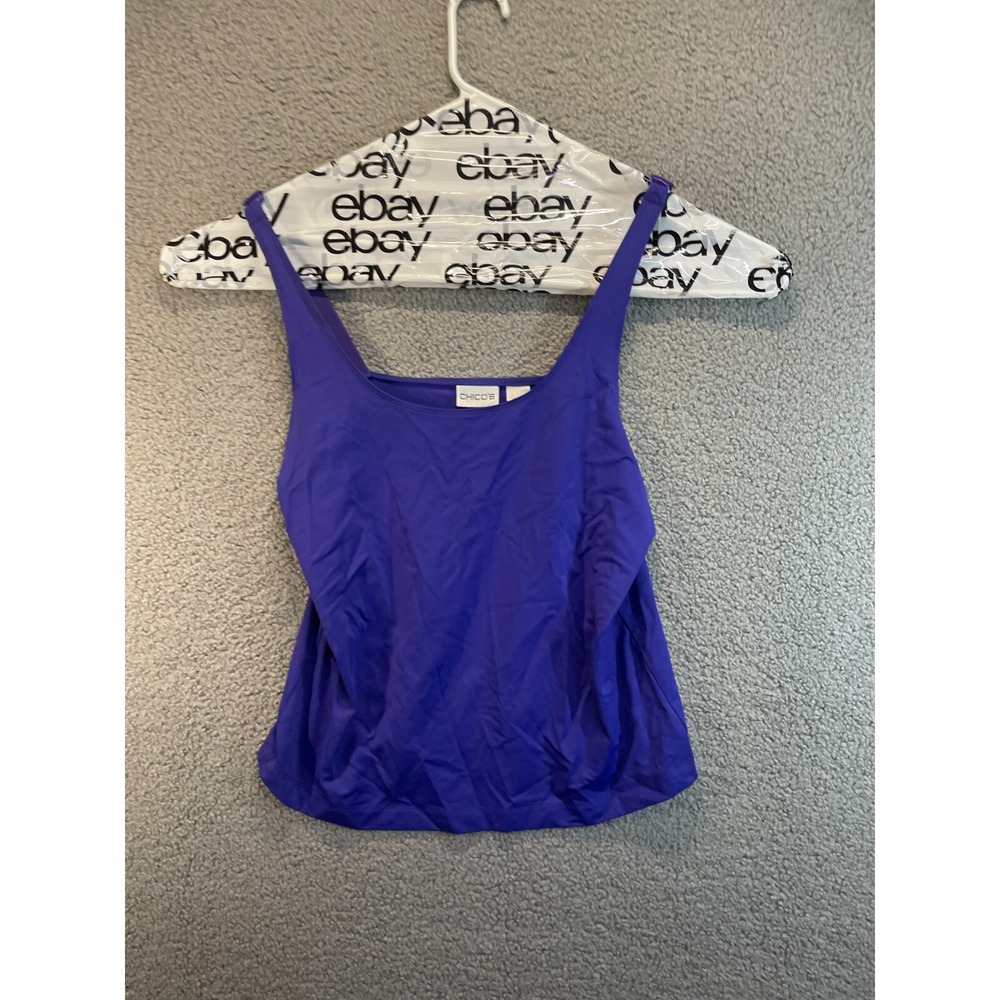 Chico's Tank Top Womens Size 2 Stretch Nylon Lightweight Sleeveless Shirt